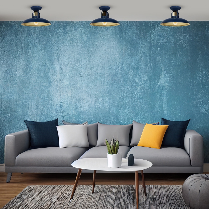 Πλαφονιέρα οροφής πολύφωτο FELIX 1xE27/60W/230V μπλε