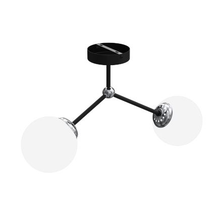 Πλαφονιέρα οροφής πολύφωτο JOY 2xE14/40W/230V μαύρο/γυαλιστερό χρώμιο