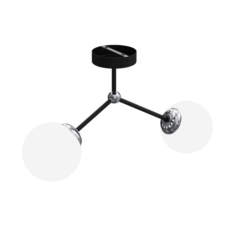 Πλαφονιέρα οροφής πολύφωτο JOY 2xE14/40W/230V μαύρο/γυαλιστερό χρώμιο