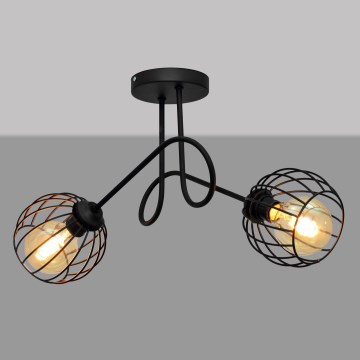 Πλαφονιέρα οροφής πολύφωτο OXFORD 2xE27/15W/230V μαύρο