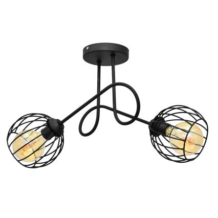 Πλαφονιέρα οροφής πολύφωτο OXFORD 2xE27/15W/230V μαύρο
