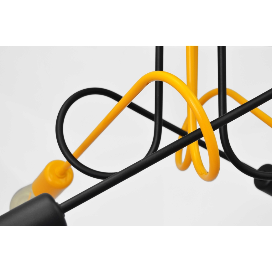 Πλαφονιέρα οροφής πολύφωτο OXFORD 4xE27/15W/230V μαύρο/κίτρινο