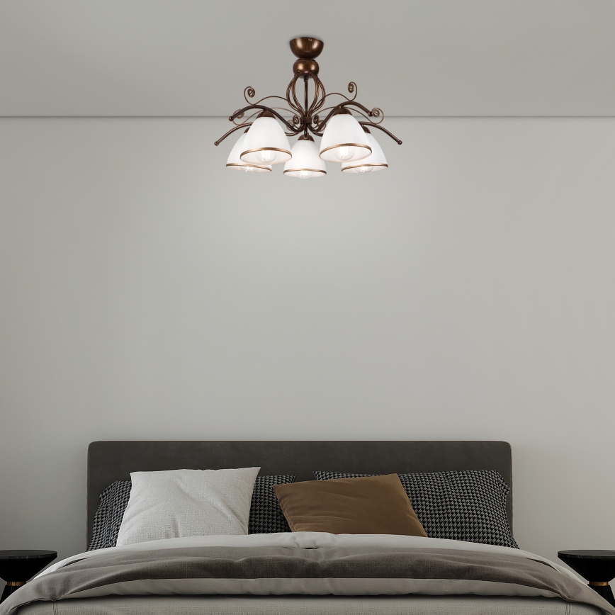 Πλαφονιέρα οροφής RETRO 5xE27/60W/230V μπρονζέ πατίνα