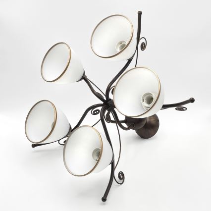 Πλαφονιέρα οροφής RETRO 5xE27/60W/230V μπρονζέ πατίνα