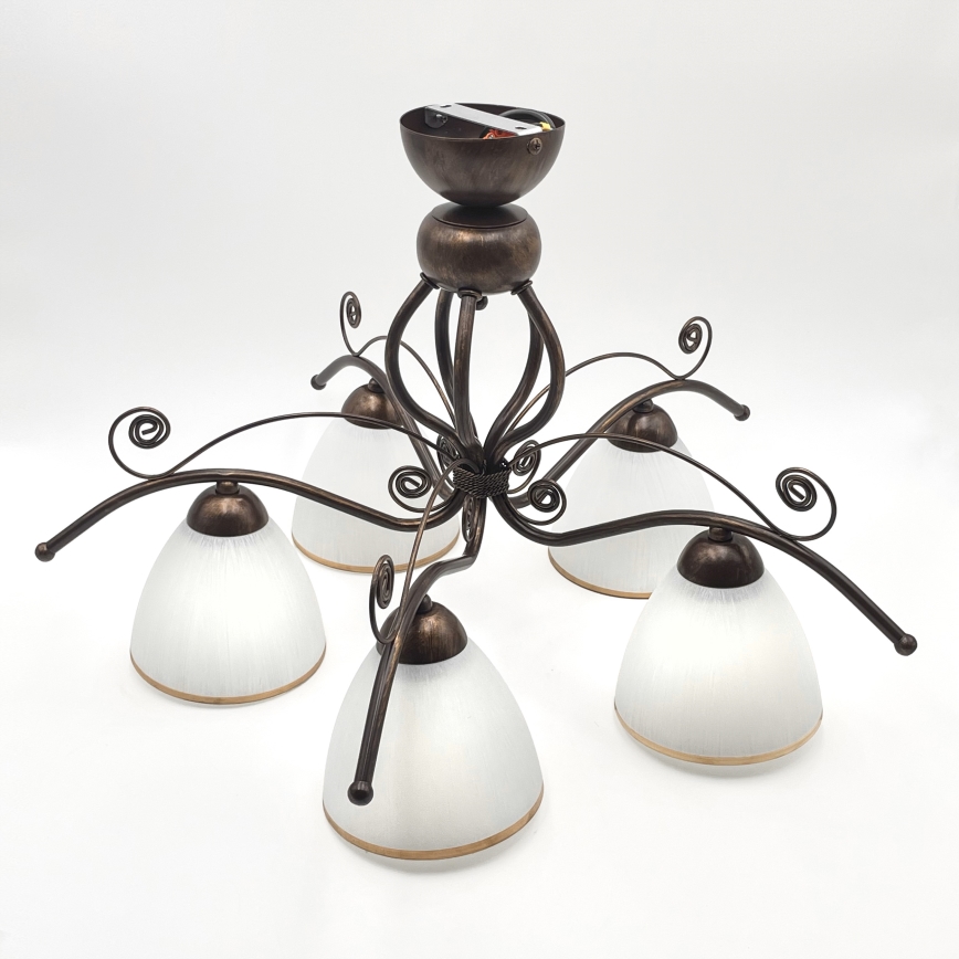 Πλαφονιέρα οροφής RETRO 5xE27/60W/230V μπρονζέ πατίνα