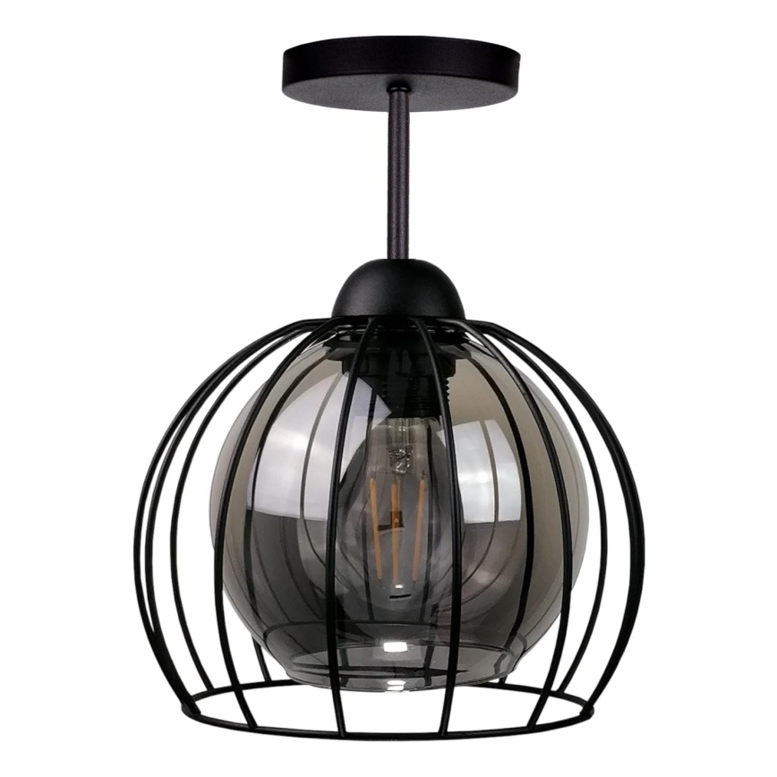 Πλαφονιέρα οροφής SOLO BLACK 1xE27/60W/230V μαύρο/φιμέ