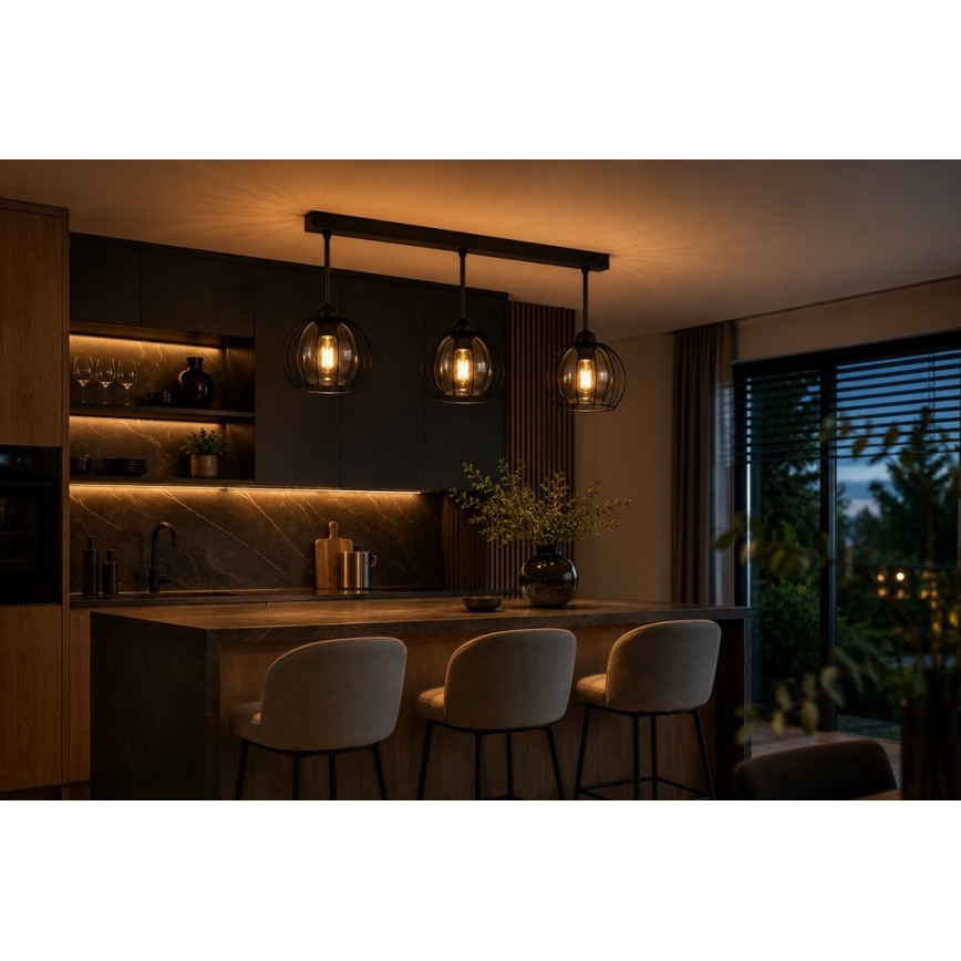 Πλαφονιέρα οροφής SOLO BLACK 3xE27/60W/230V