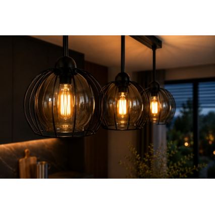 Πλαφονιέρα οροφής SOLO BLACK 3xE27/60W/230V