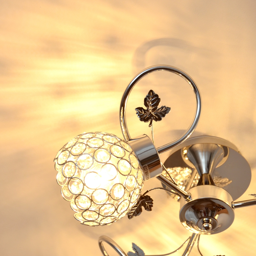 Πλαφονιέρα οροφής SOPHIA 3xE27/15W/230V γυαλιστερό χρώμιο/διαφανής