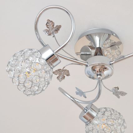 Πλαφονιέρα οροφής SOPHIA 3xE27/15W/230V γυαλιστερό χρώμιο/διαφανής