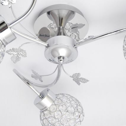 Πλαφονιέρα οροφής SOPHIA 3xE27/15W/230V γυαλιστερό χρώμιο/διαφανής