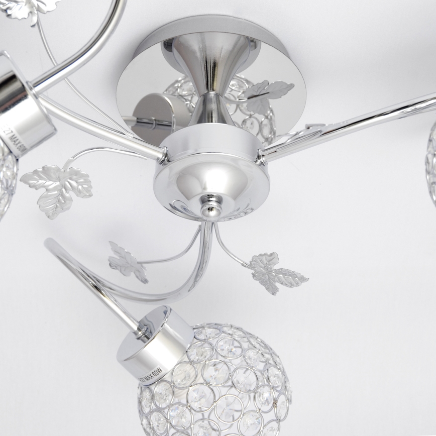 Πλαφονιέρα οροφής SOPHIA 3xE27/15W/230V γυαλιστερό χρώμιο/διαφανής