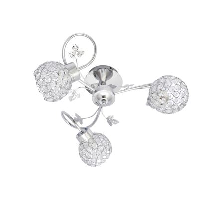 Πλαφονιέρα οροφής SOPHIA 3xE27/15W/230V γυαλιστερό χρώμιο/διαφανής