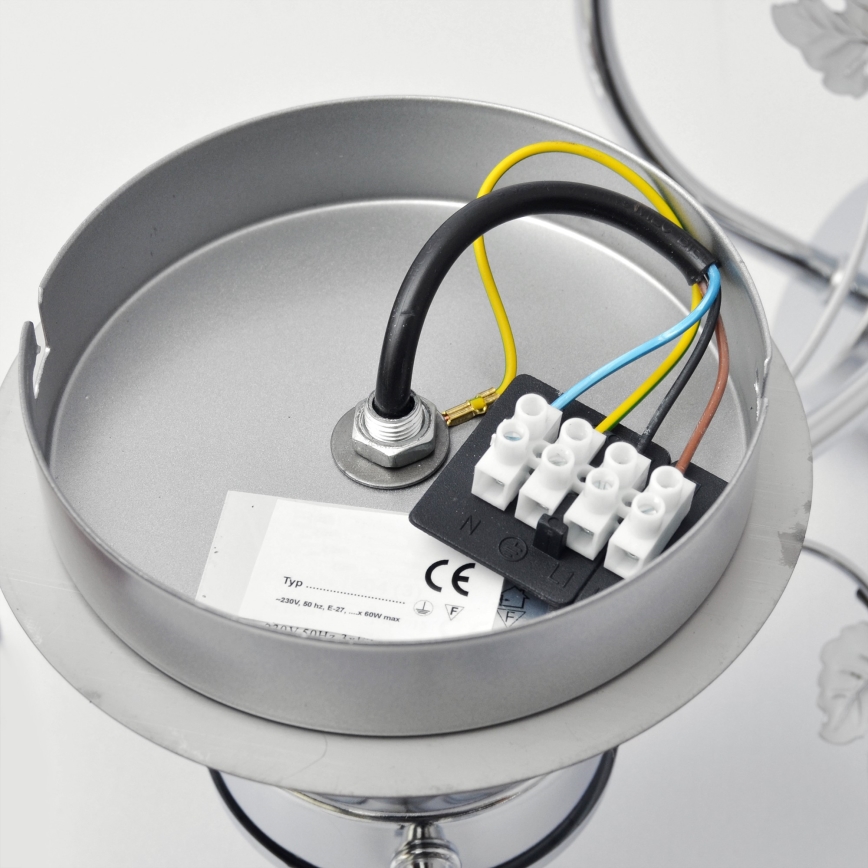 Πλαφονιέρα οροφής SOPHIA 3xE27/15W/230V γυαλιστερό χρώμιο/διαφανής