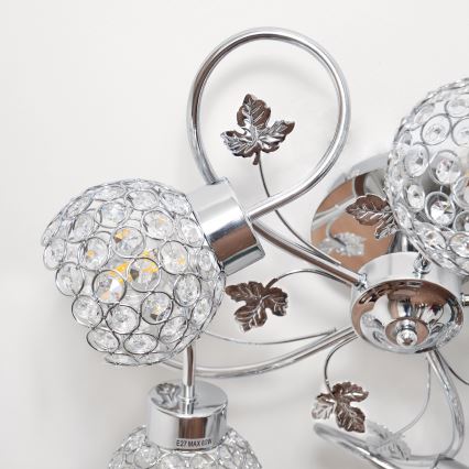 Πλαφονιέρα οροφής SOPHIA 5xE27/15W/230V γυαλιστερό χρώμιο/διαφανής