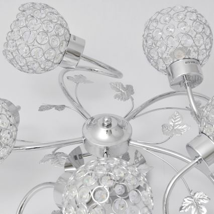 Πλαφονιέρα οροφής SOPHIA 5xE27/15W/230V γυαλιστερό χρώμιο/διαφανής