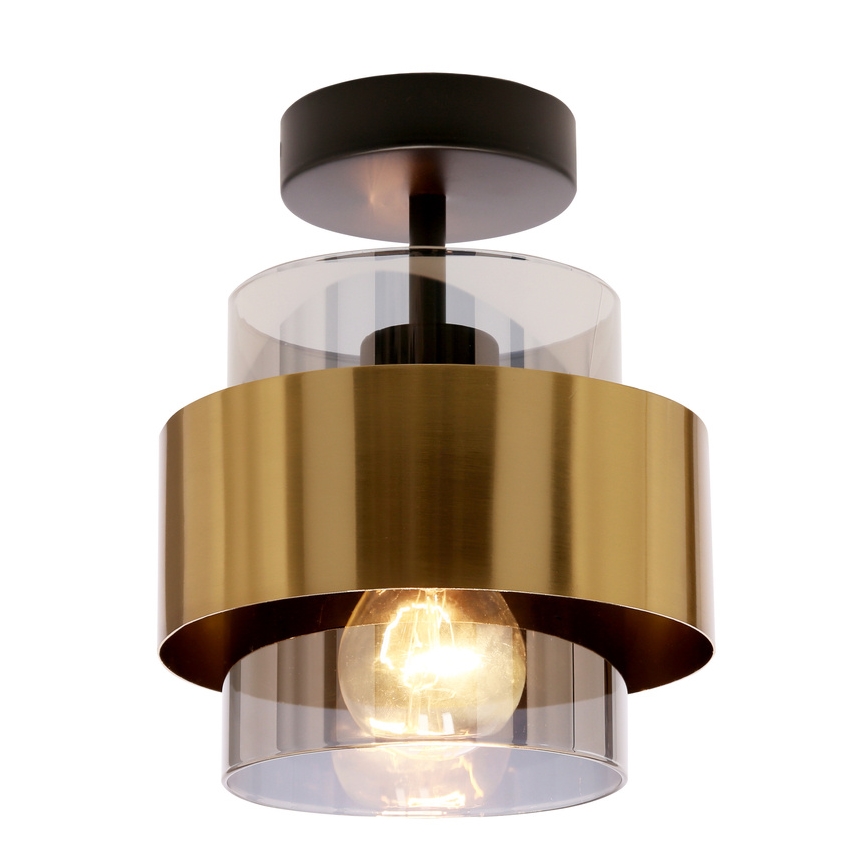 Πλαφονιέρα οροφής SPIEGA 1xE27/60W/230V χρυσαφί/μαύρο