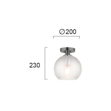 Πλαφονιέρα οροφής TALISA 1xE27/40W/230V μαύρο χρώμιο