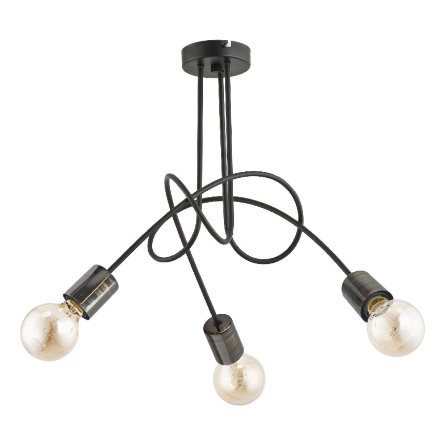 Πλαφονιέρα οροφής TANGO 3xE27/15W/230V μαύρο