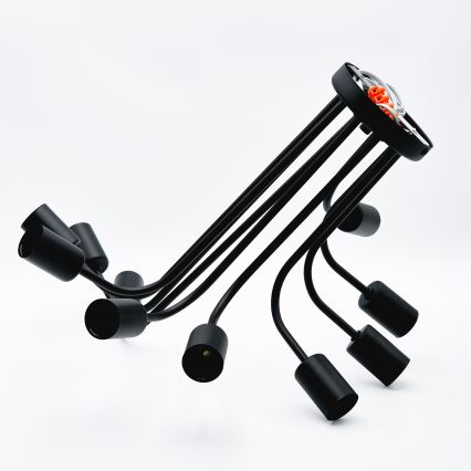 Πλαφονιέρα οροφής TRINITY 10xE27/15W/230V μαύρο