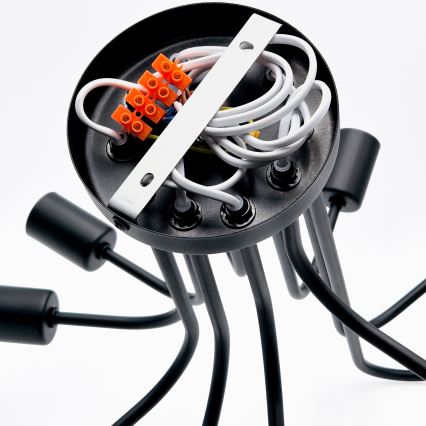 Πλαφονιέρα οροφής TRINITY 10xE27/15W/230V μαύρο