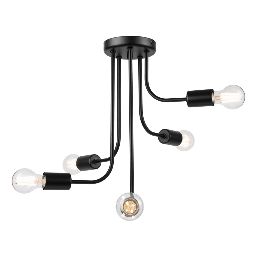 Πλαφονιέρα οροφής TRINITY 5xE27/15W/230V μαύρο