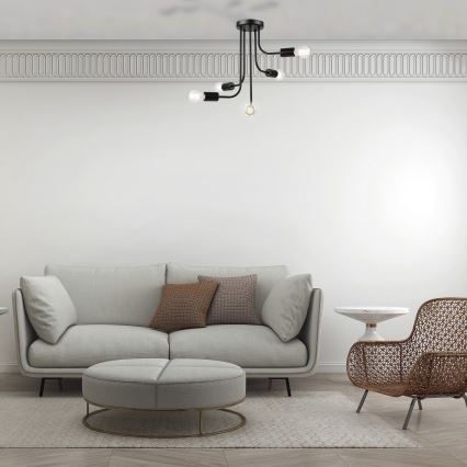 Πλαφονιέρα οροφής TRINITY 5xE27/15W/230V μαύρο