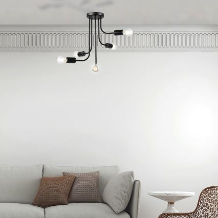 Πλαφονιέρα οροφής TRINITY 5xE27/15W/230V μαύρο