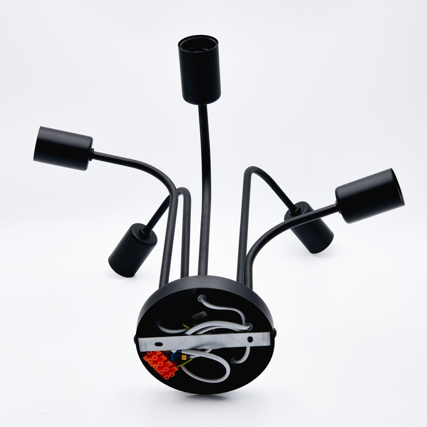 Πλαφονιέρα οροφής TRINITY 5xE27/15W/230V μαύρο