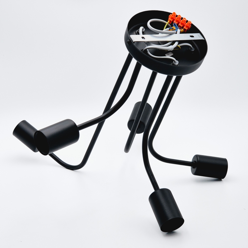 Πλαφονιέρα οροφής TRINITY 5xE27/15W/230V μαύρο