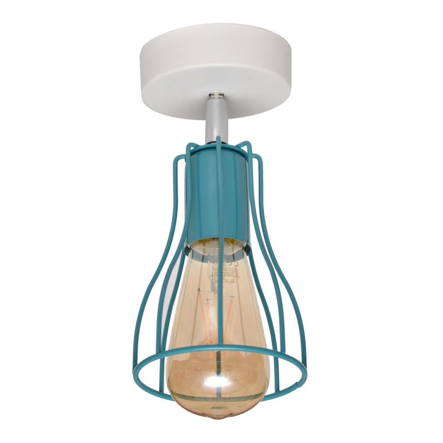 Πλαφονιέρα οροφής TUBE II 1xE27/15W/230V τιρκουάζ