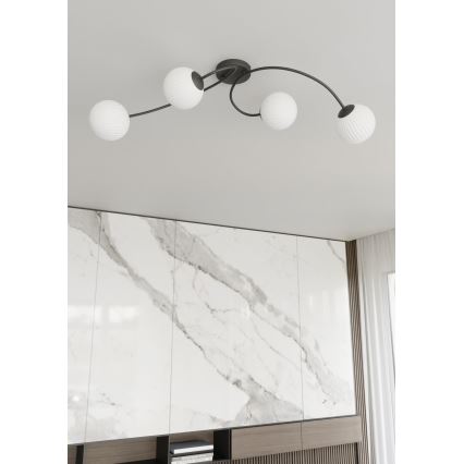 Πλαφονιέρα οροφής VIBRA 4xE14/10W/230V μαύρο/λευκό