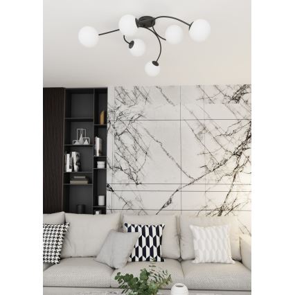 Πλαφονιέρα οροφής VIBRA 6xE14/10W/230V μαύρο/λευκό