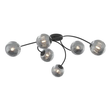 Πλαφονιέρα οροφής VIBRA 6xE14/10W/230V μαύρο/γκρι