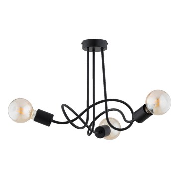 Πλαφονιέρα οροφής WINGO 3xE27/15W/230V μαύρο