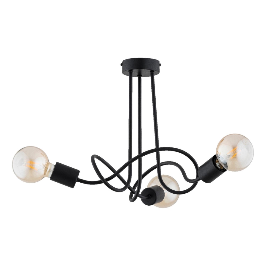 Πλαφονιέρα οροφής WINGO 3xE27/15W/230V μαύρο