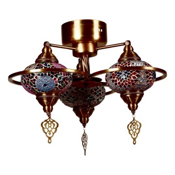 Πλαφονιέρα οροφής YENI 3xE27/40W/230V ορείχαλκος