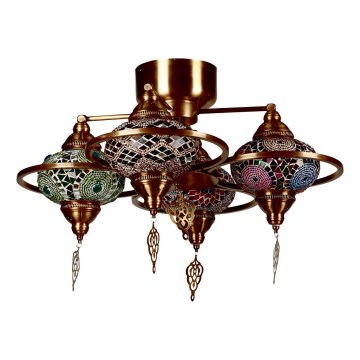 Πλαφονιέρα οροφής YENI 4xE27/40W/230V ορείχαλκος