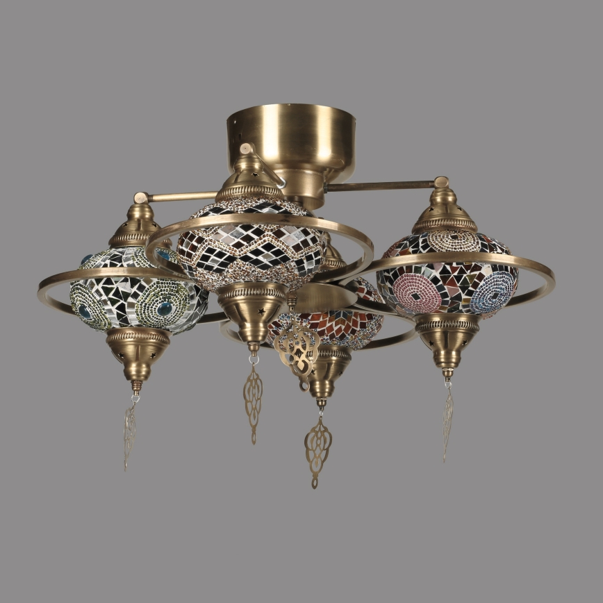 Πλαφονιέρα οροφής YENI 4xE27/40W/230V ορείχαλκος