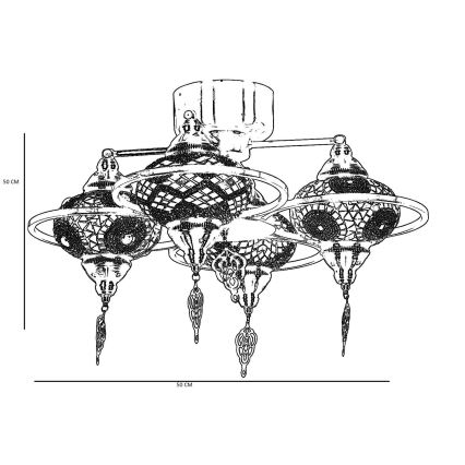 Πλαφονιέρα οροφής YENI 4xE27/40W/230V ορείχαλκος