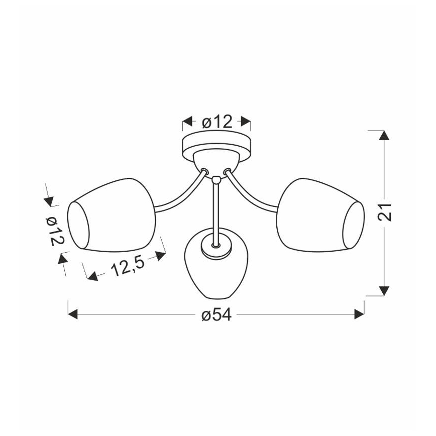Πλαφονιέρα οροφής ZINA 3xE27/40W/230V ορείχαλκος/λευκό