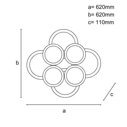 Πλαφονιέρα οροφής ντιμαριζόμενη LED LED/200W/230V 3000-6500K + τηλεχειριστήριο