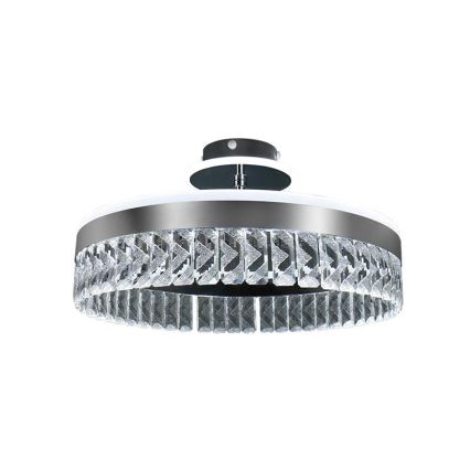 LED Dimming κρυστάλλινο πλαφονιέρα οροφής LED/75W/230V 3000-6500K ματ χρώμιο + τηλεχειριστήριο