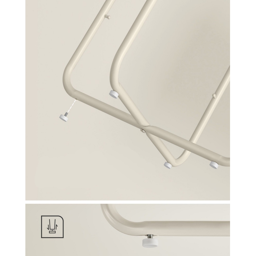 Πλαϊνό τραπεζάκι NOIRA κρεμ/λευκό