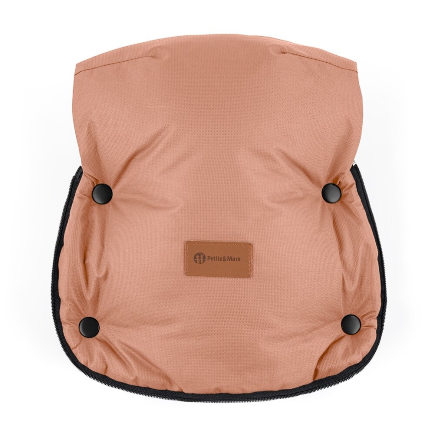 PETITE&MARS - Σετ παιδικός υπνόσακος 4 σε 1 COMFY + καλύμματα χειρός για καρότσι FURRY σε παστέλ ροδακινί