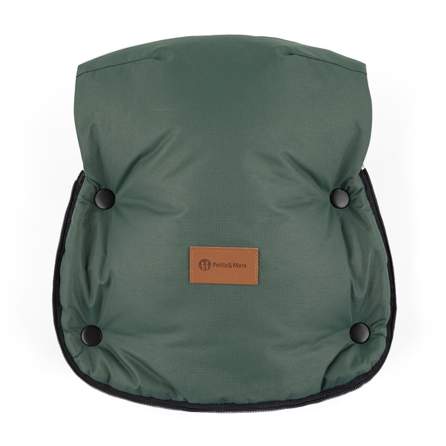 PETITE&MARS - ΣΕΤ Παιδικός ποδόσακος 4-σε-1 COMFY + μανσέτες για καρότσι FURRY Χακί