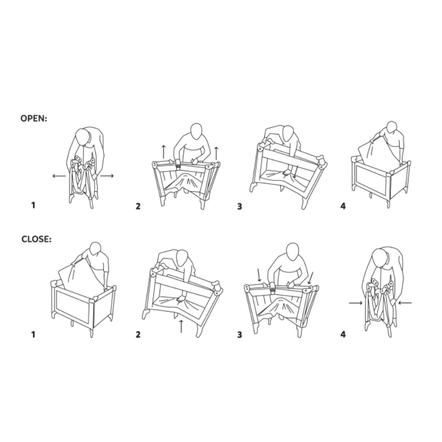 PETITE&MARS - Παιδικό ταξιδιωτικό κρεβατάκι KOOT Lite Dark Grey