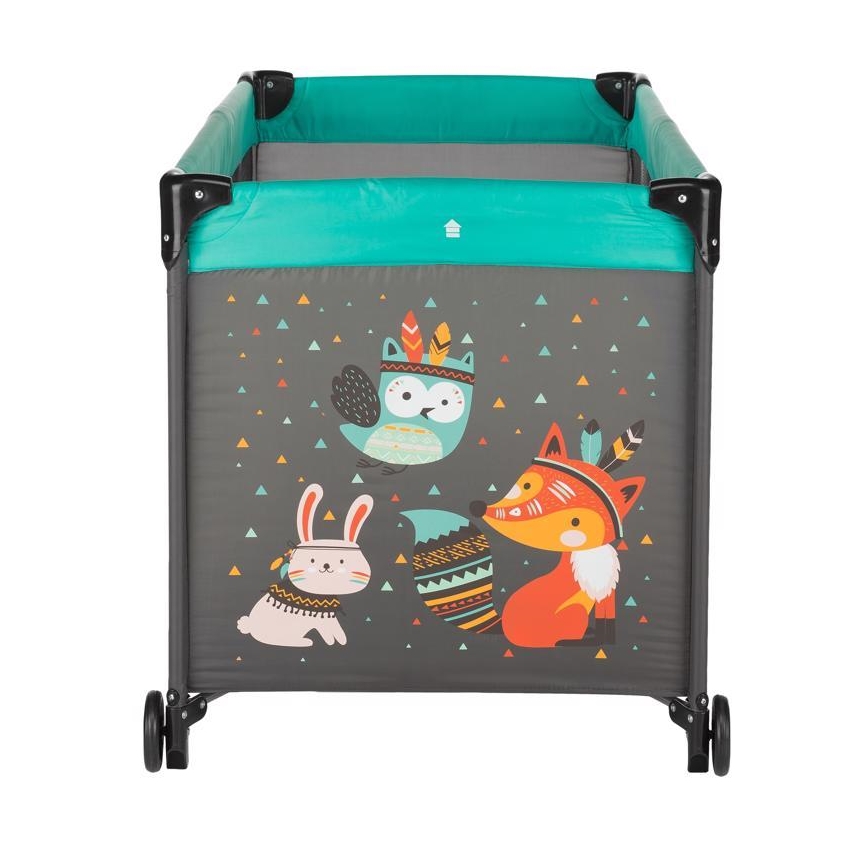 PETITE&MARS - Παρκοκρέβατο KOOT-FOX τιρκουάζ