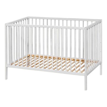 PETITE&MARS - Βρεφική κούνια NELA BEECH 120x60 cm λευκή/οξιά