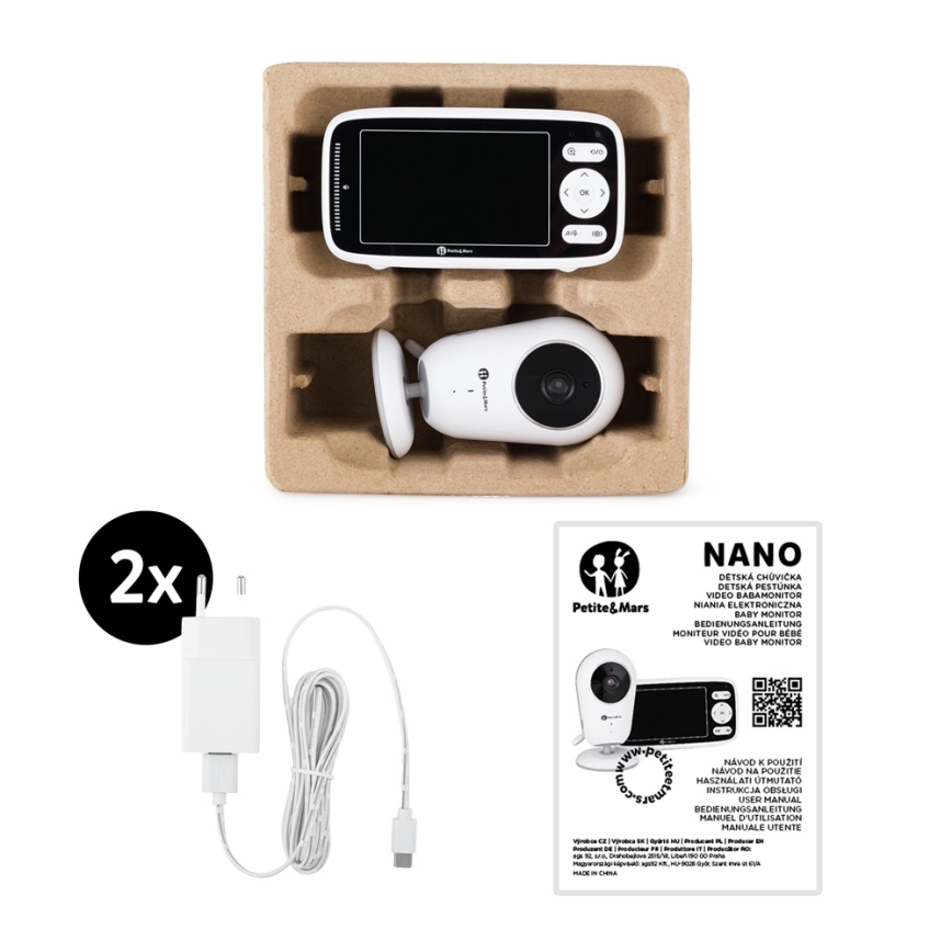 PETITE&MARS - Βρεφικό μόνιτορ NANO 4.0 3,7V 1760 mAh